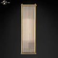 Vintage brass rectangular wall sconce living room crystal wall light
