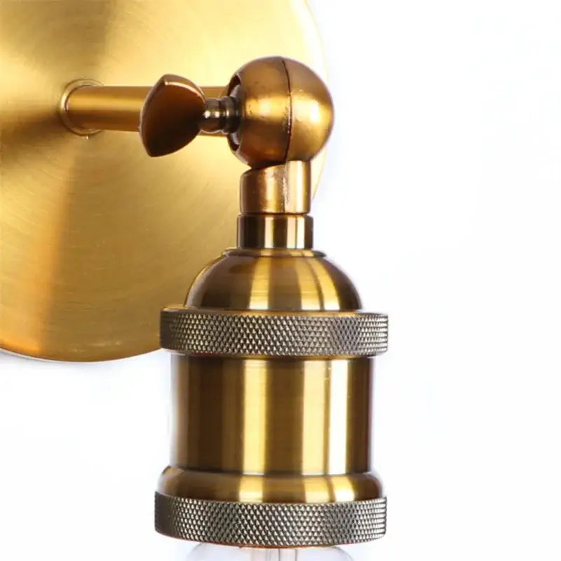 Vintage brass wall lamp with pull chain – bedroom gold vintage iron