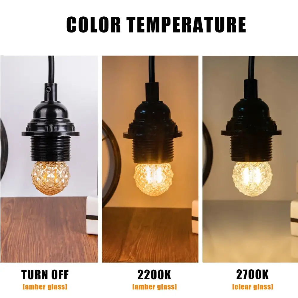 Vintage clear & amber g40 globe led filament bulb bedroom light