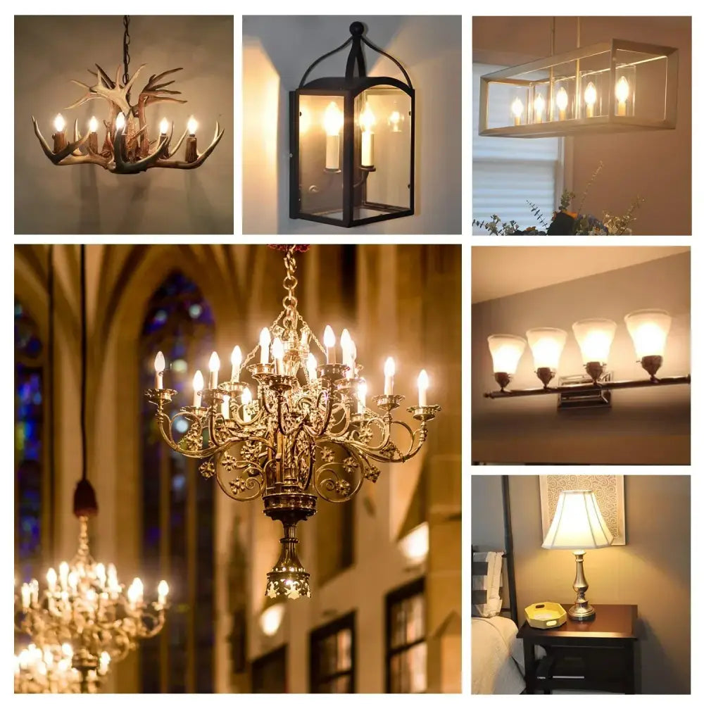 Vintage clear glass led candle bulb dining room 12 pack