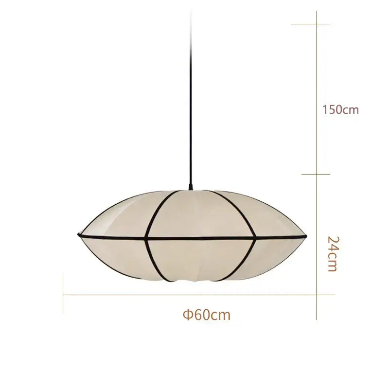 Vintage cream danish fabric pendant lamp dining room geometric chandelier