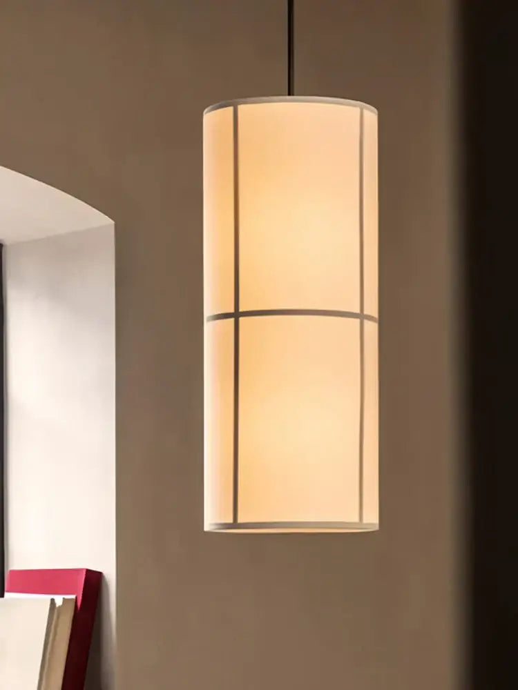 Vintage cream fabric hashira cluster pendant light dining room