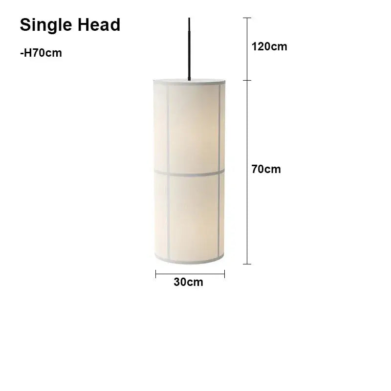 Vintage cream fabric hashira cluster pendant light dining room
