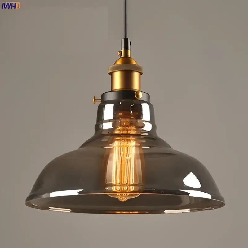 Vintage dark glass pendant lights set of 4 dining room brass accents