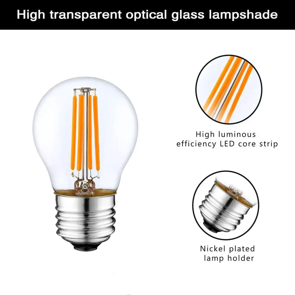 Vintage edison clear glass led globe bulb bedroom dimmable light