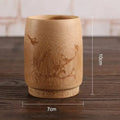 Vintage engraved bamboo drinking cup set dining room tea drinkware