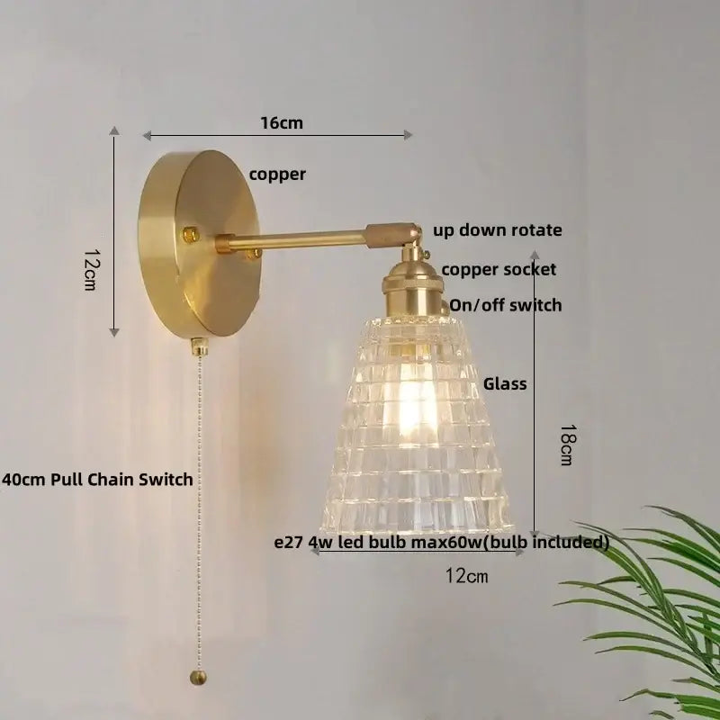 Vintage floral green glass led wall lights bedroom sconces