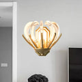 Vintage flower gold finish wall light bedroom crystal sconce