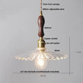 Vintage glass copper led pendant lamp kitchen faceted glass light