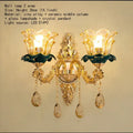 Vintage gold and dark blue crystal chandelier living room light