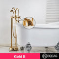Vintage gold dual handle clawfoot bathtub shower faucet bathroom mixer