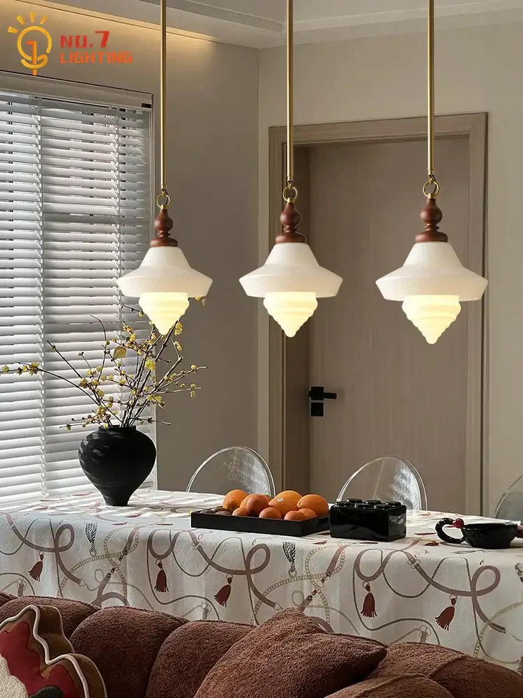 Vintage gold lustre glass pendant lights kitchen island led