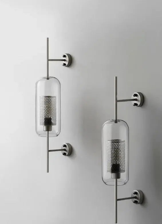 Vintage gold mesh led wall sconce – bedroom glass light fixture