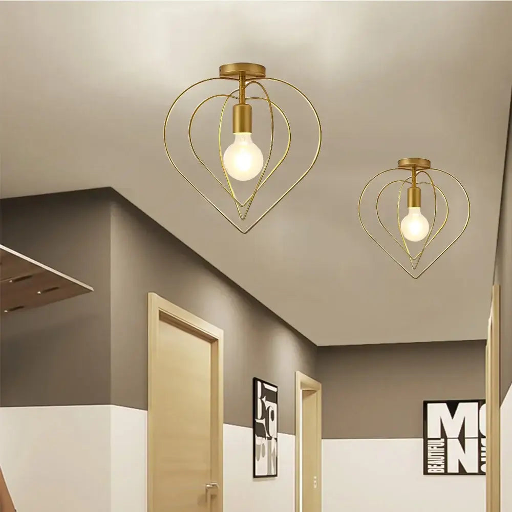 Vintage gold metal cage pendant light for restaurant and bar