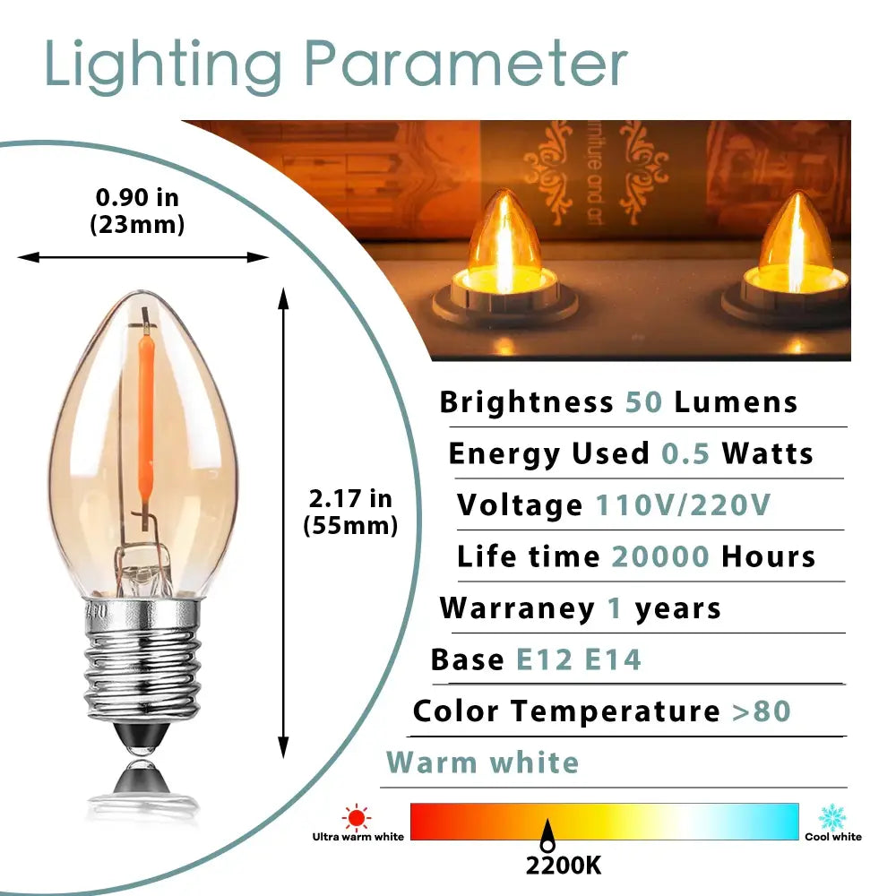 Vintage gold tint glass led candelabra bulb 25 pack dining room dimmable