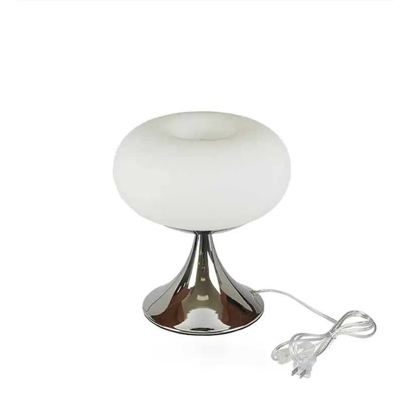 Vintage green and cream glass table lamp for bedroom