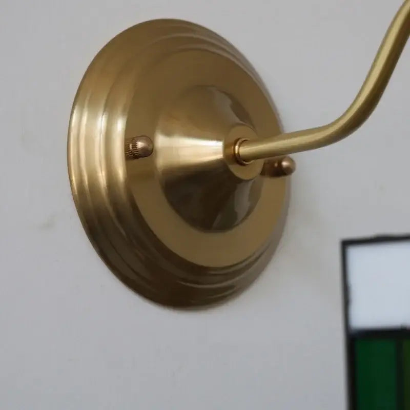 Vintage green glass led wall sconce brass star stair light