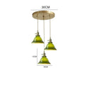 Vintage green glass pendant lamp kitchen brass hardware