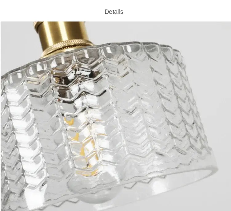 Vintage green ribbed glass led pendant lamp for dining room