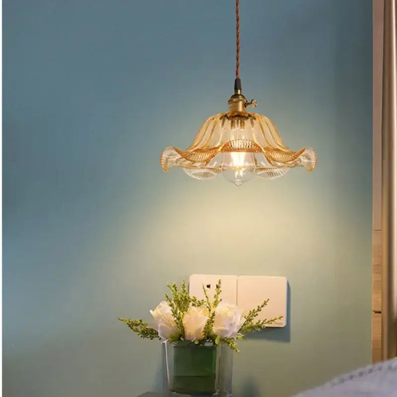 Vintage hand blown glass pendant lights for restaurant and cafe