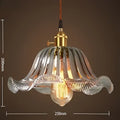 Vintage hand blown glass pendant lights living room brass fixture