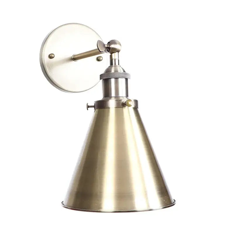 Vintage industrial brass iron led wall lamp bedroom reading light