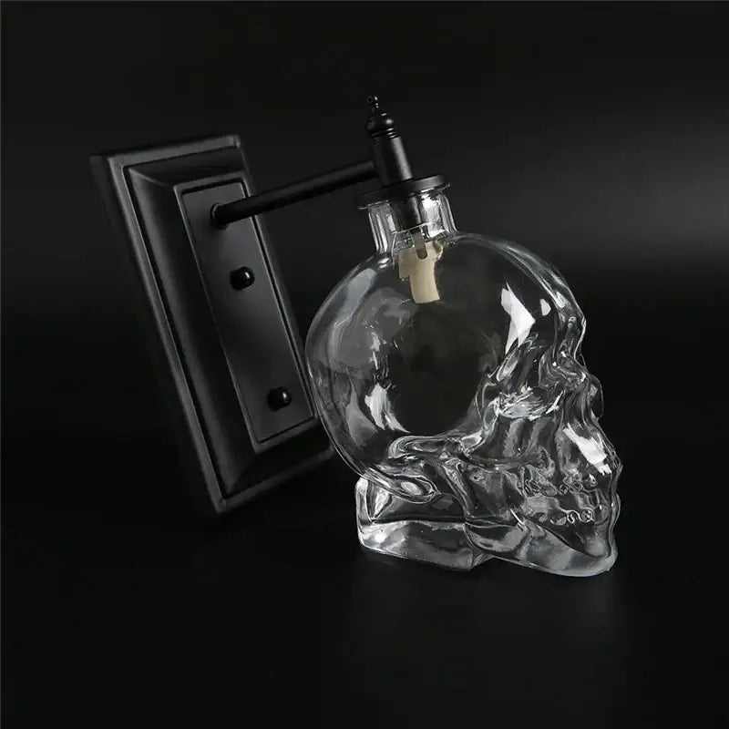 Vintage industrial glass skull wall sconce living room lamp