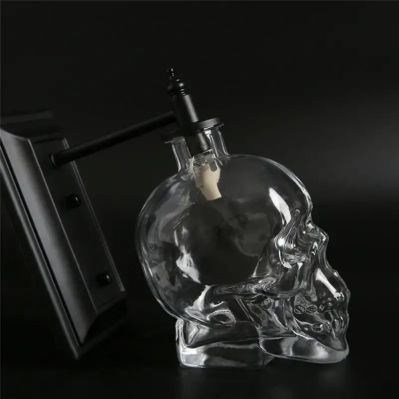 Vintage industrial glass skull wall sconce living room lamp