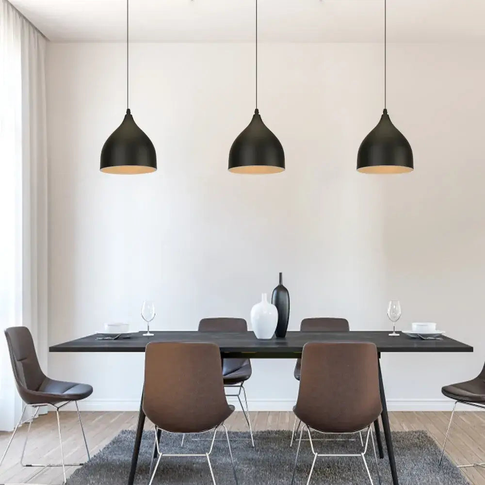 Vintage iron black pendant lights for living room with warm interior