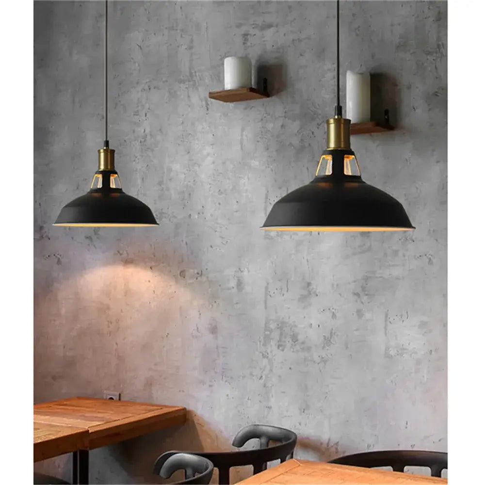 Vintage iron black pendant lights for living room with warm interior