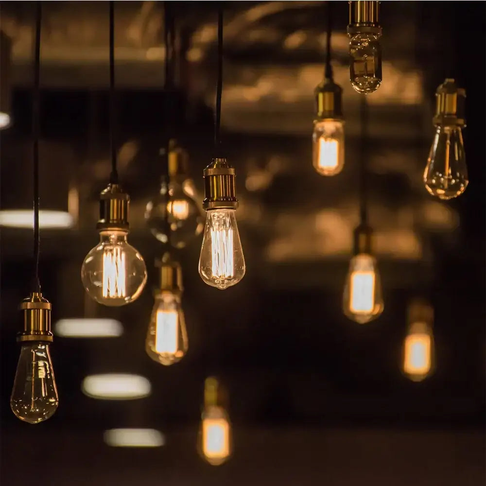 Vintage led wood ceiling pendant light dining room glass globe