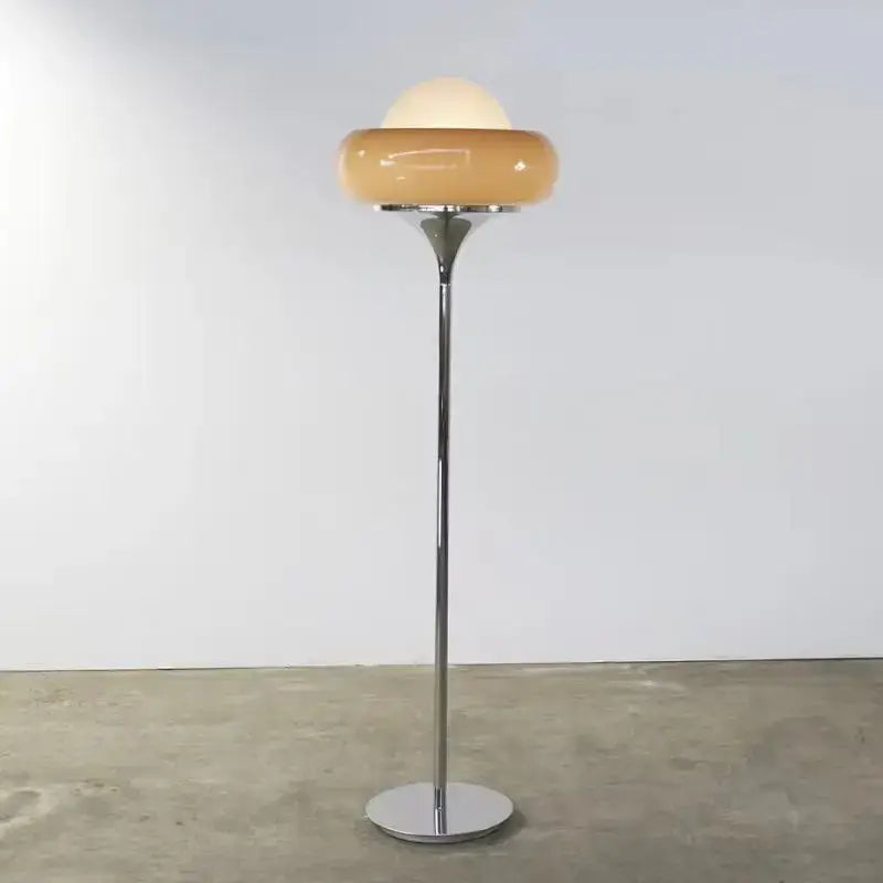 Vintage orange glass and chrome table lamp bedroom lighting