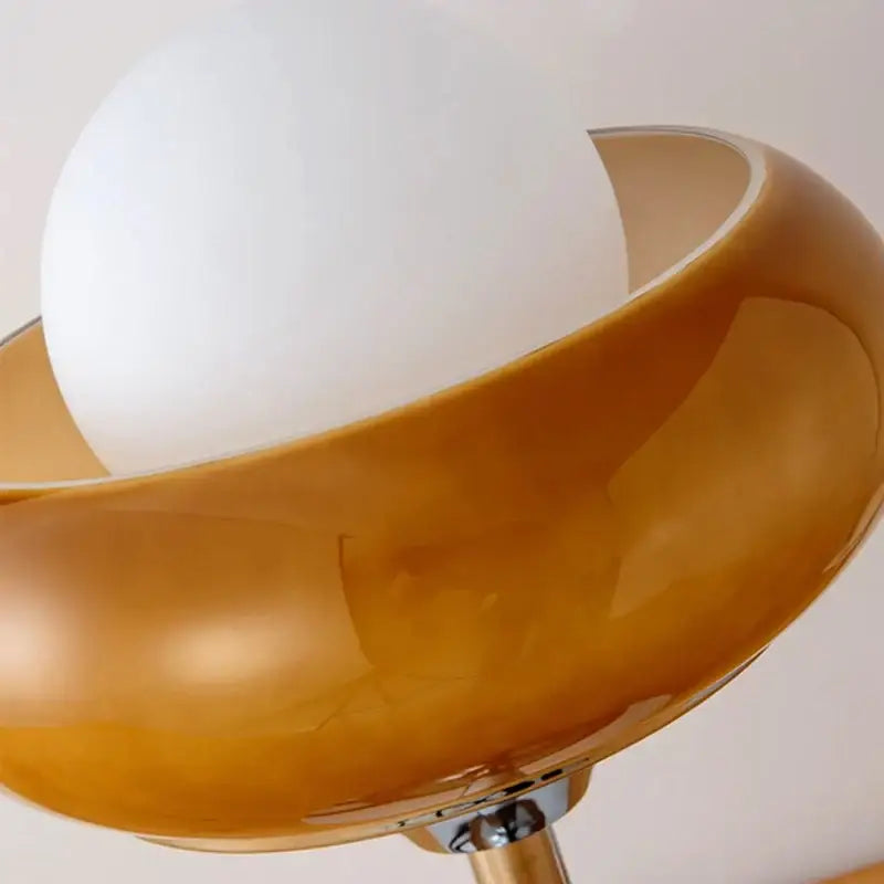 Vintage orange glass and chrome table lamp bedroom lighting