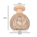 Vintage rattan and handmade hemp rope ceiling light dining room chandelier
