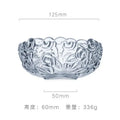 Vintage rose etched glass salad bowl with gold rim dining room