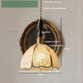 Vintage seafoam green & copper walnut led pendant – dining room light