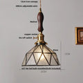 Vintage teal blue glass led pendant light kitchen brass fixture