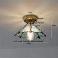 Vintage tiffany stained glass led ceiling lamp bedroom brass fixture