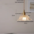 Vintage walnut and brass glass led pendant lamp dining room