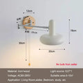 Vintage white ceramic and wood rocker arm wall lamp bedroom light