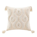 Wabi-sabi beige geometric tufted cushion cover living room pillow