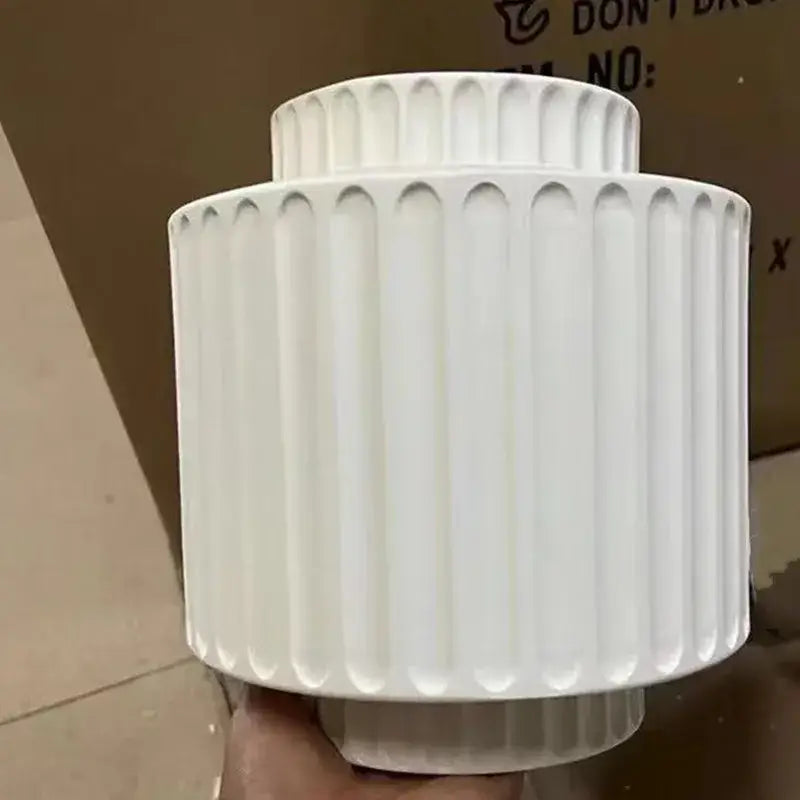 Wabi-sabi cream white resin fluted wall lamp for bedroom