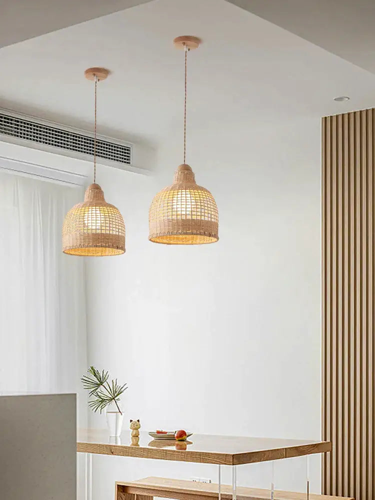 Wabi sabi decorbites bamboo pendant lamps for dining room island