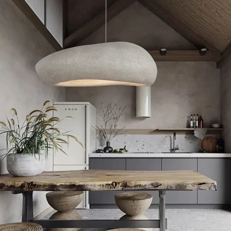 Wabi sabi gray decorbites handmade polystyrene indoor pendant dining room