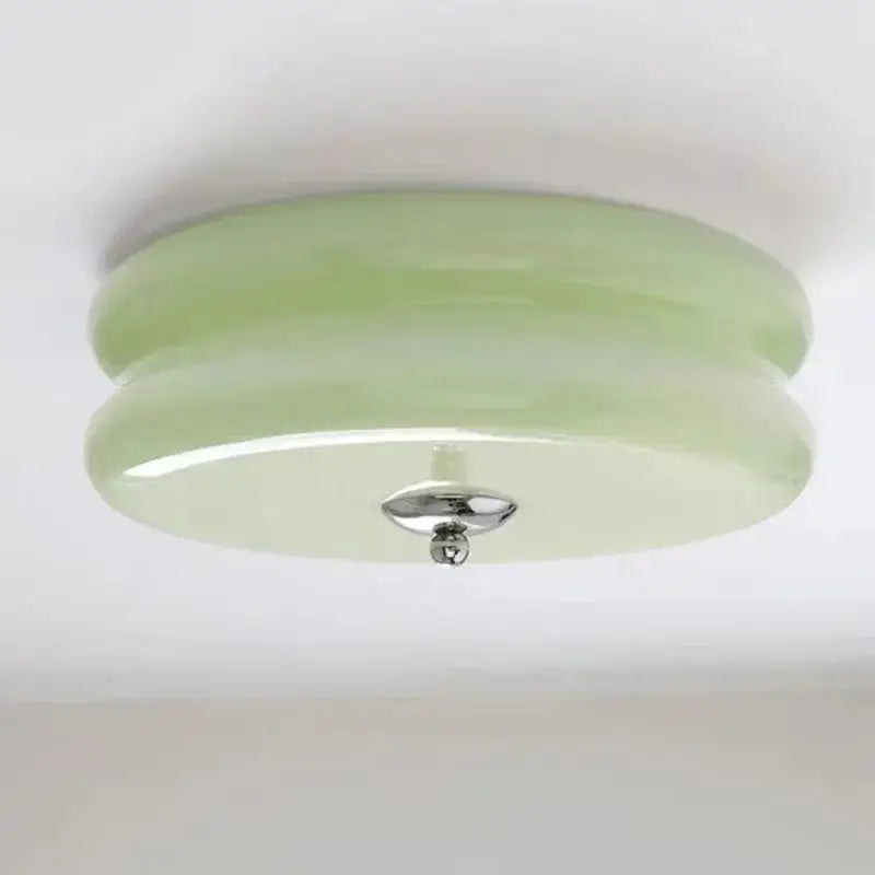 Warm chrome double layer glass led ceiling light bedroom