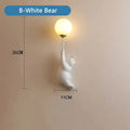 Whimsical bear 3d moon wall lamp bedroom interior lighting