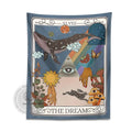 Whimsical blue decorbites dream tarot tapestry bedroom wall art