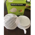 White and black easy salad cutter bowl kitchen vegetable slicer