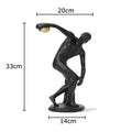 White and gold discus thrower resin sculpture living room decor