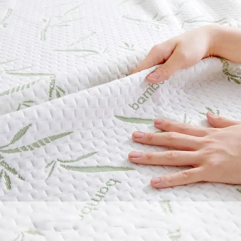 White bamboo jacquard waterproof fitted mattress cover bedroom sheet